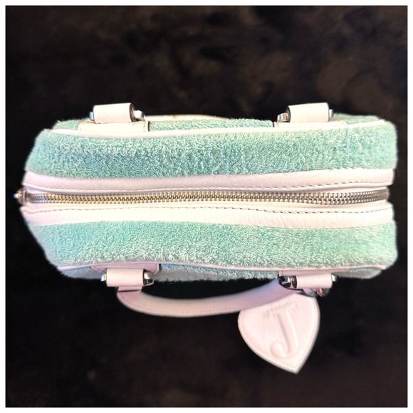 Vintage Juicy Couture Y2K Terry Mini Bowler Bag Purse Mint Green White NEW - Picture 7 of 16